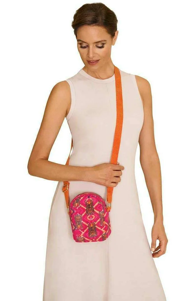 Canvas Out and About Bag - Ikat Tiger Fuchsia