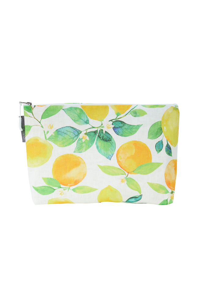 Cosmetic Bag Linen Large - Amalfi Citrus