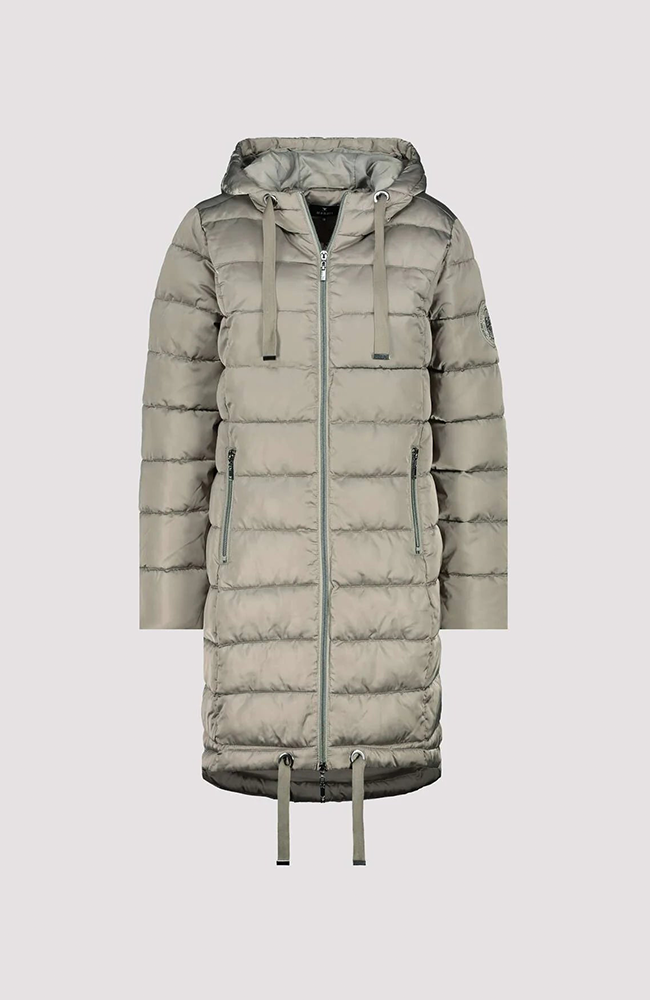 Quilted + Stripes Coat - Frozen Green