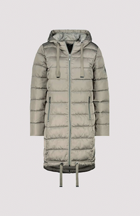 Quilted + Stripes Coat - Frozen Green