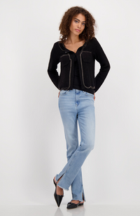 Power Look Boucle Cardigan - Black