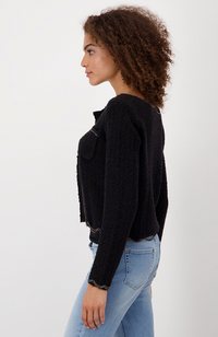 Power Look Boucle Cardigan - Black