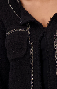 Power Look Boucle Cardigan - Black