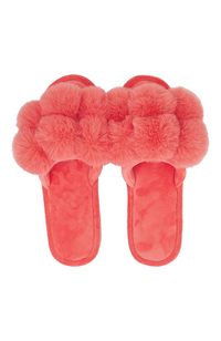 Luxe Pom Pom Slipper - Melon