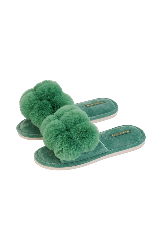 Luxe Pom Pom Slipper - Spearmint