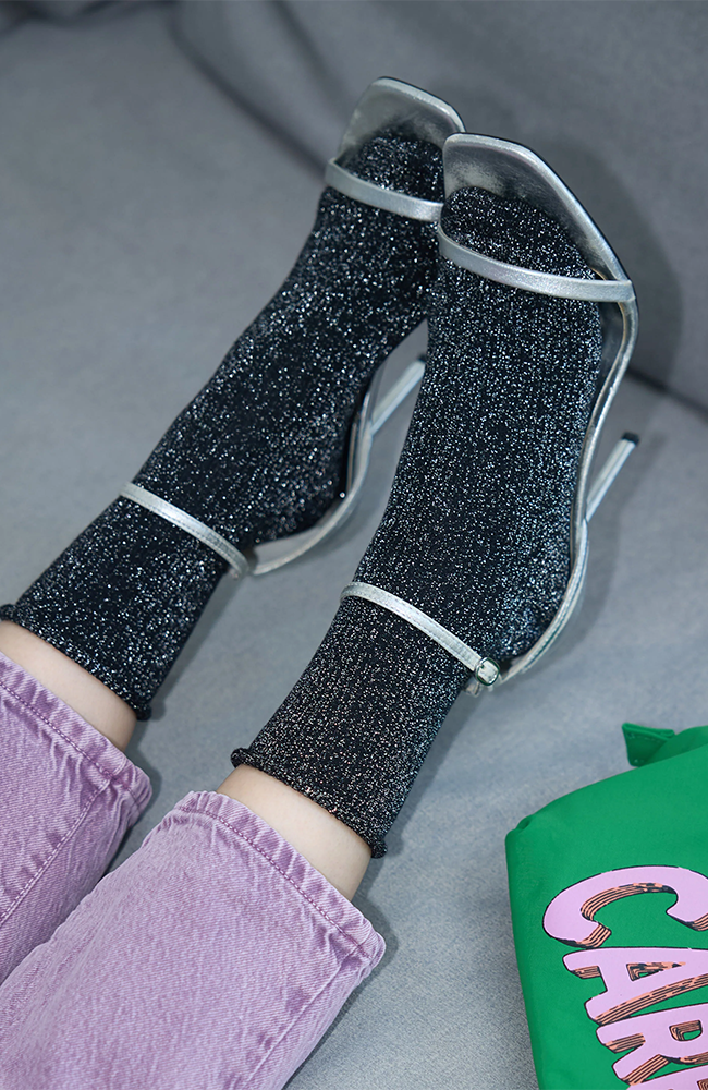 Glitter Lurex Socks - Black