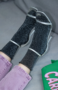 Glitter Lurex Socks - Black