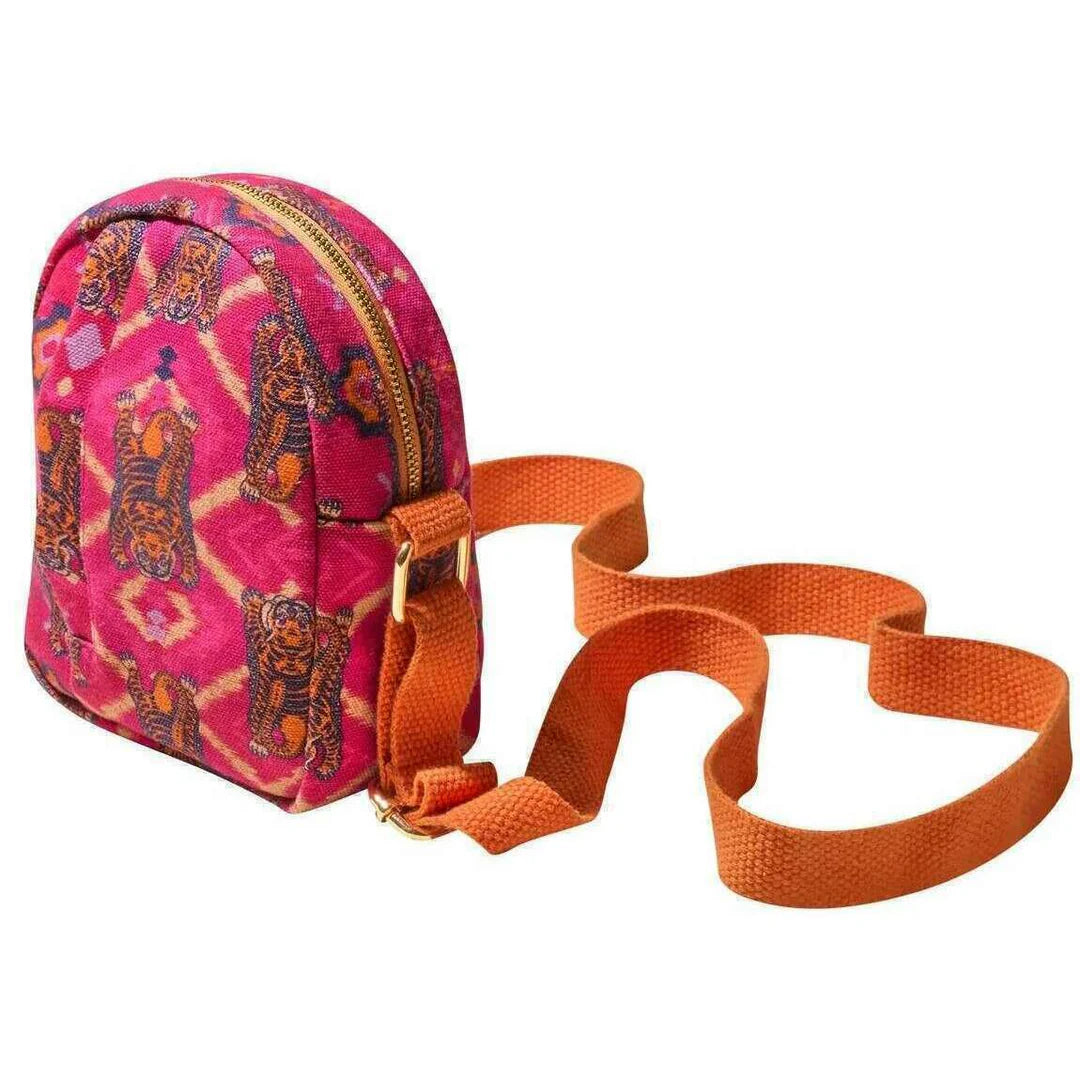 Canvas Out and About Bag - Ikat Tiger Fuchsia