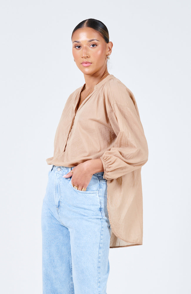 Brie Cotton Top - Safari