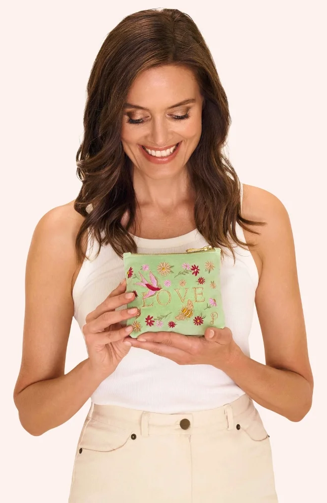Velvet Mini Pouch - Love Mint