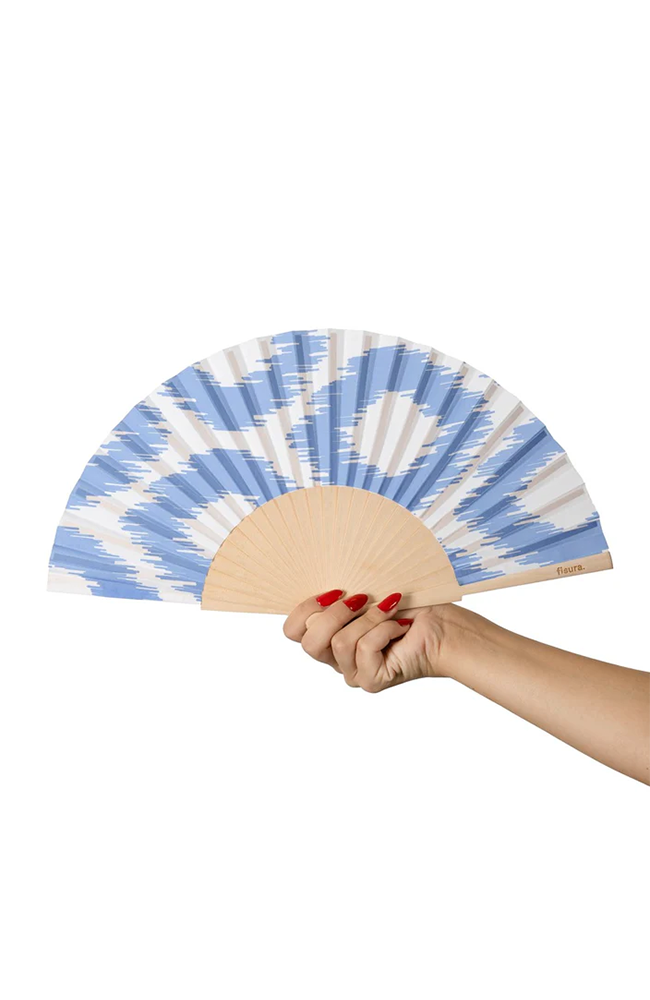 Hand Fan w/ Gift Box - Blue Prints