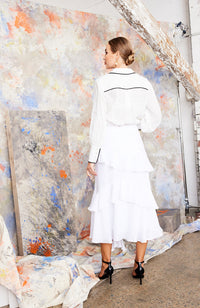 Amour Linen Skirt - White