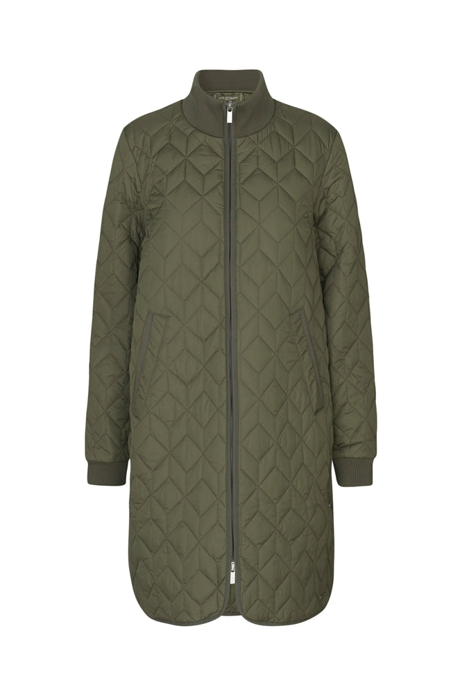 Long Quilt Coat - Army