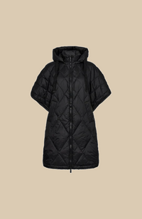 Faisa Down Poncho - Black