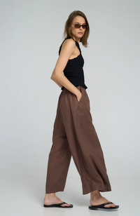 Flynn Linen Pant - Chocolate