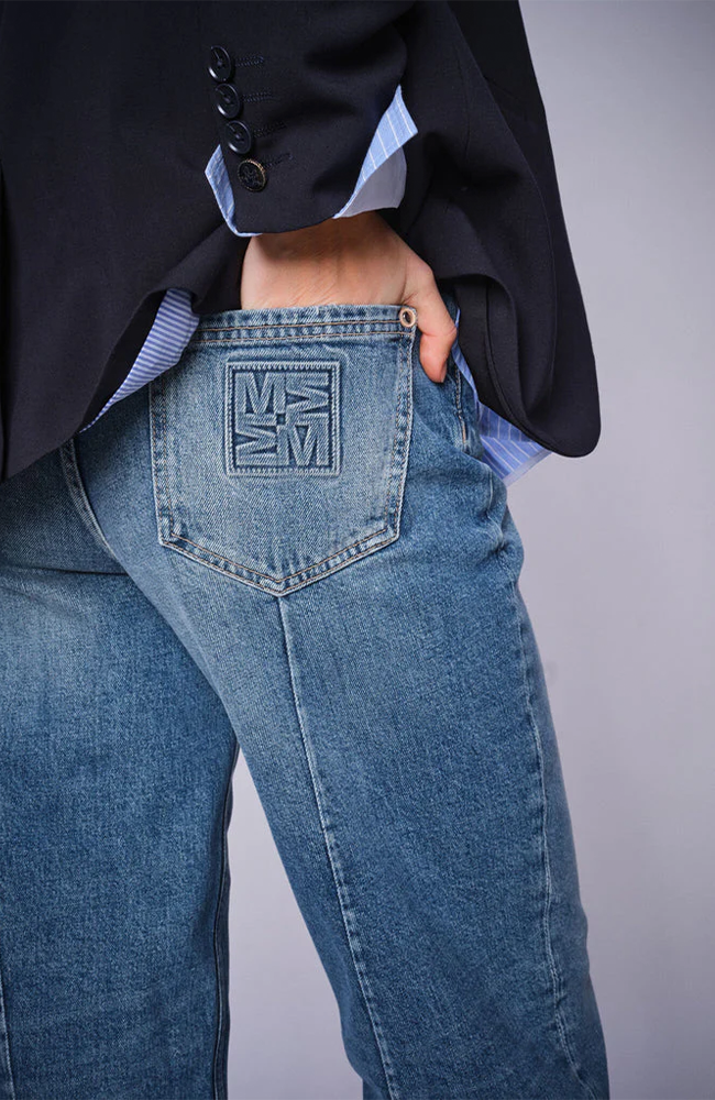 Adeline Cut Jeans - Mid Blue