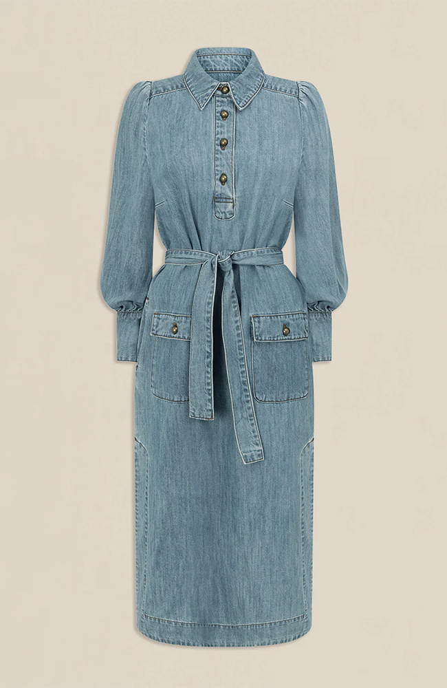 Echelon Dress - Light Washed Denim