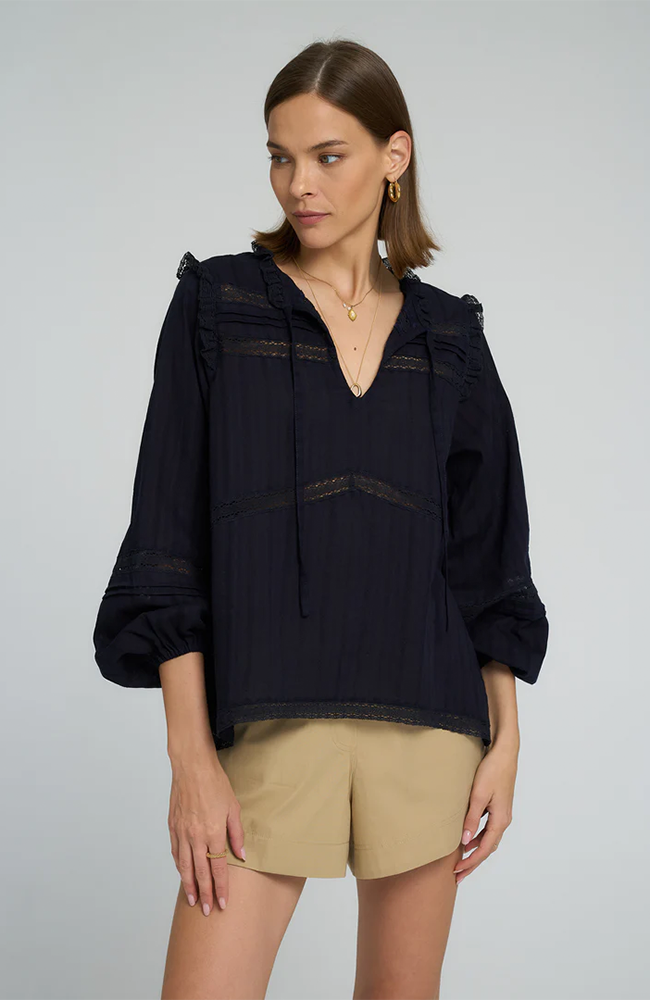 Azalea Lace Top - Navy