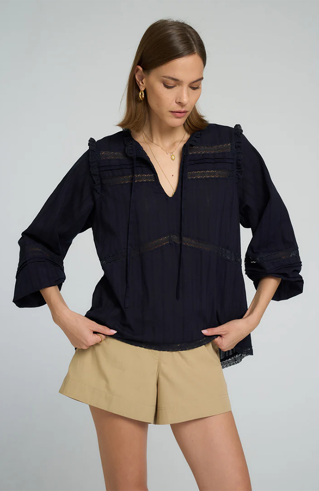 Azalea Lace Top - Navy
