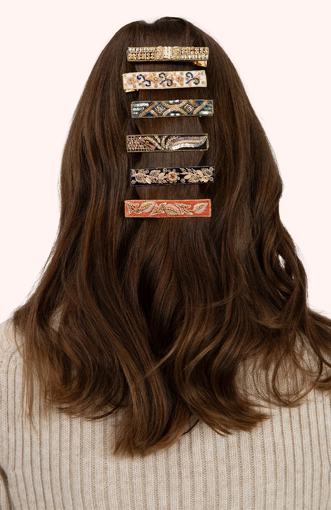 Hair Clips - Midnight & Champagne Glamour