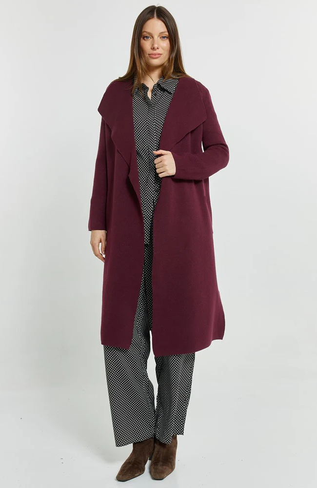 Lana Coatigan - Wine Red