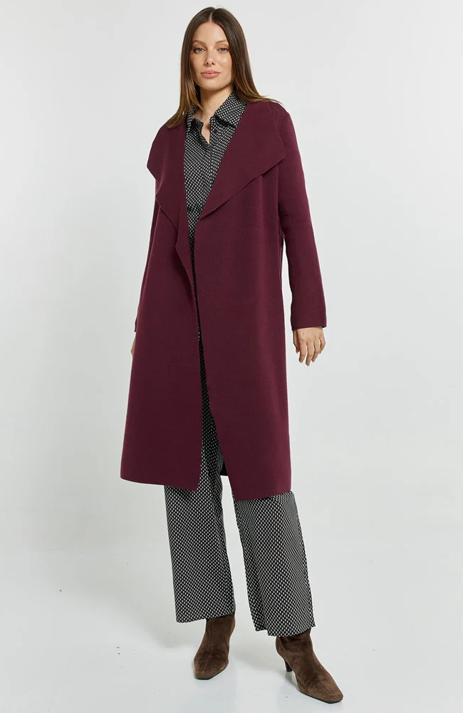 Lana Coatigan - Wine Red