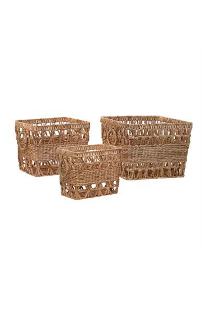 Selena Hyacinth Rectangle Baskets Natural - 3 sizes