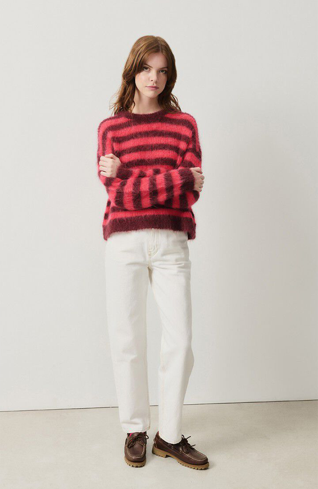 BYMI Pullover - Burgundy & Hortensia Striped