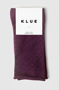 Glitter Lurex Socks - Burgundy Wine