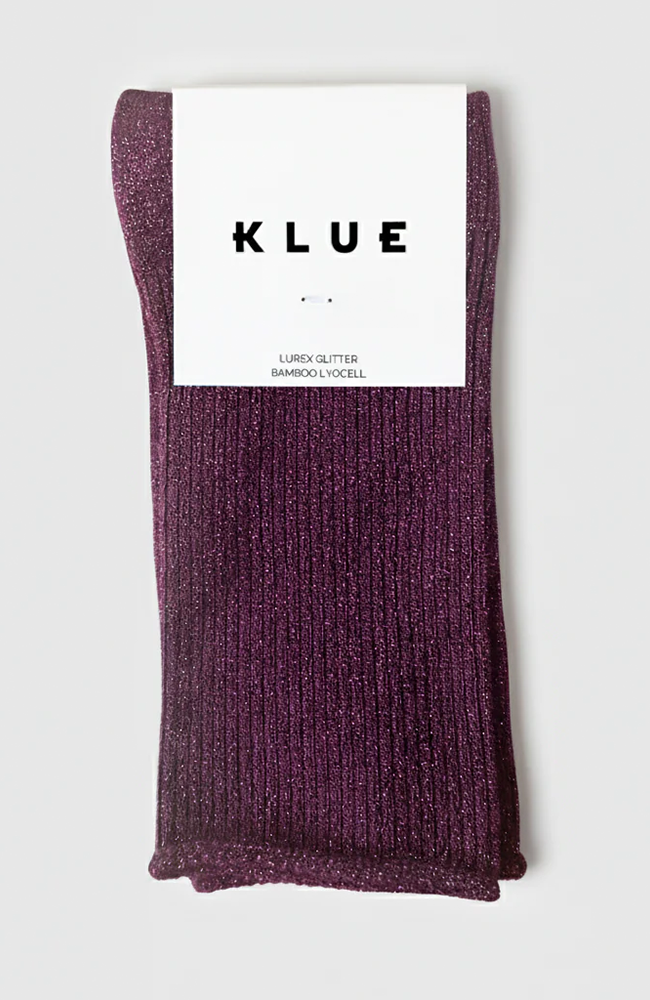 Glitter Lurex Socks - Burgundy Wine