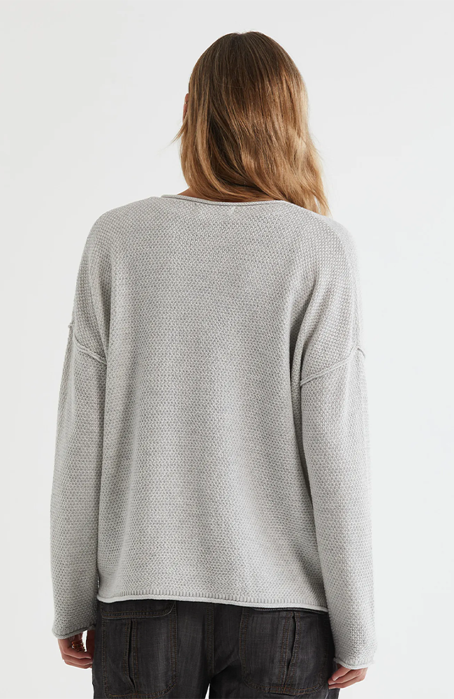 Birdseye V Neck Jumper - Ice