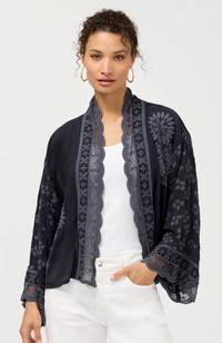 Sandra Patched Kimono - Sanded Black