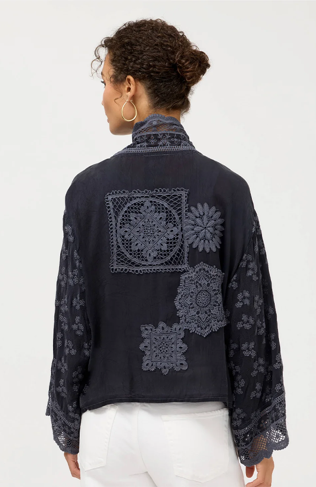Sandra Patched Kimono - Sanded Black