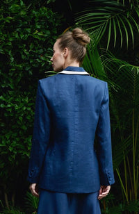 Zania Linen Jacket - Navy