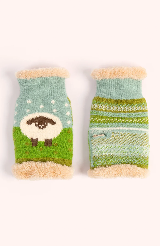 Cosy Wrist Warmers - Sheep/Ice