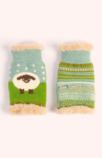 Cosy Wrist Warmers - Sheep/Ice