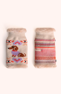 Wrist Warmers - Sausage Dog/Cream
