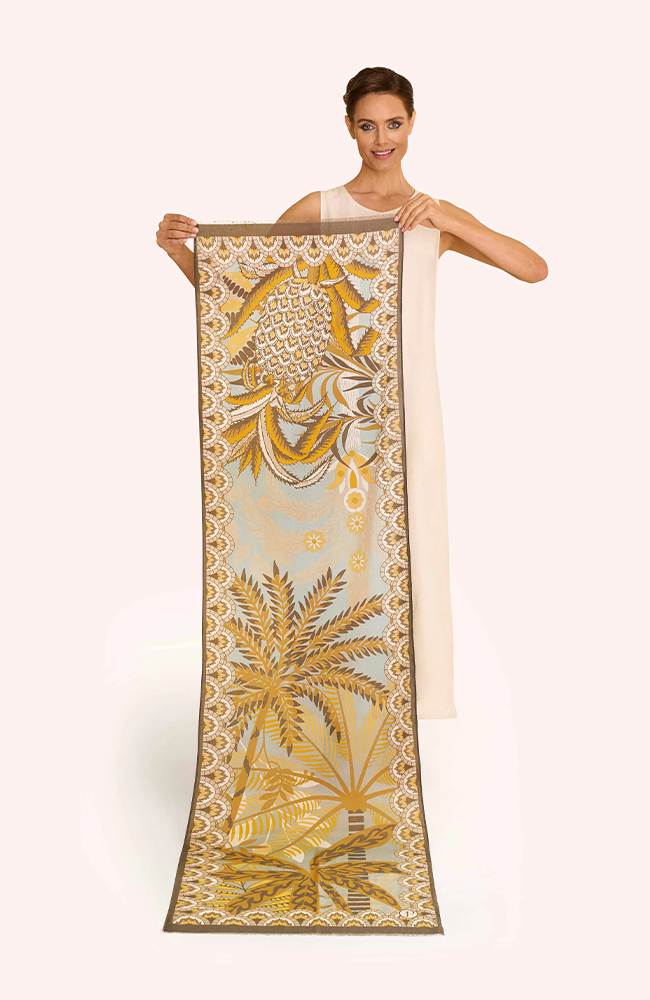 Cotton Scarf - Patterned Palms