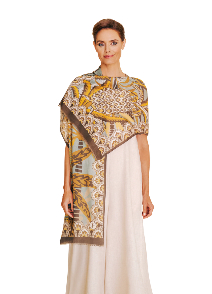 Cotton Scarf - Patterned Palms