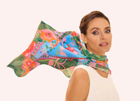 Cotton Scarf - Folky Floral/Cornflower