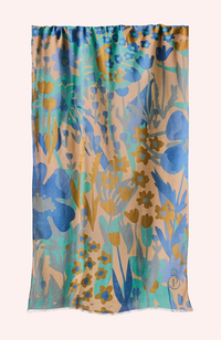 Cotton Scarf - Springtime Floral/Denim