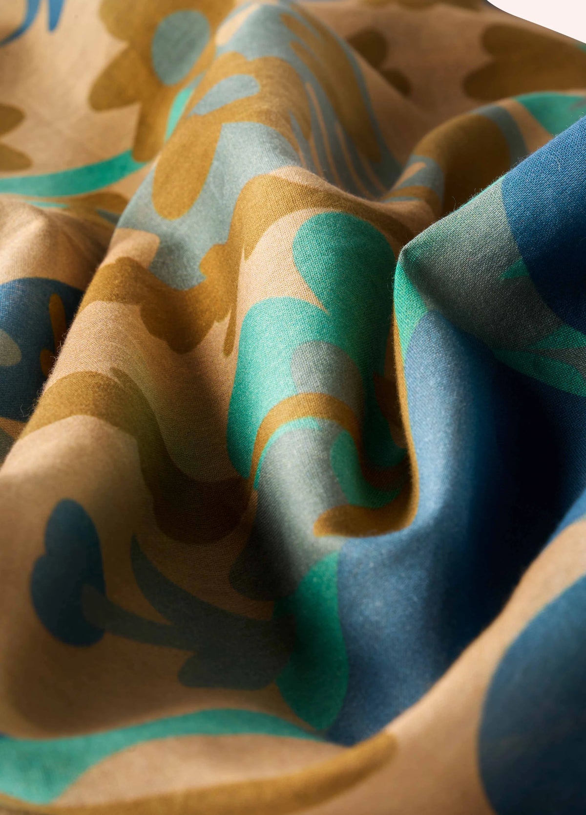 Cotton Scarf - Springtime Floral/Denim