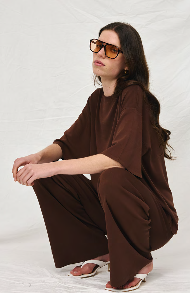 Camden Knit Tee - Chocolate