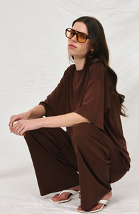 Camden Knit Tee - Chocolate