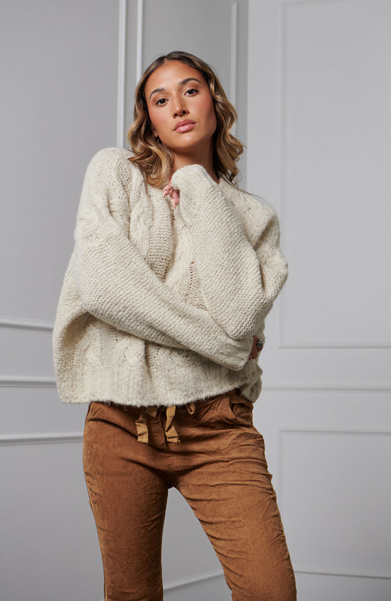 Carina Cable Knit - Cream
