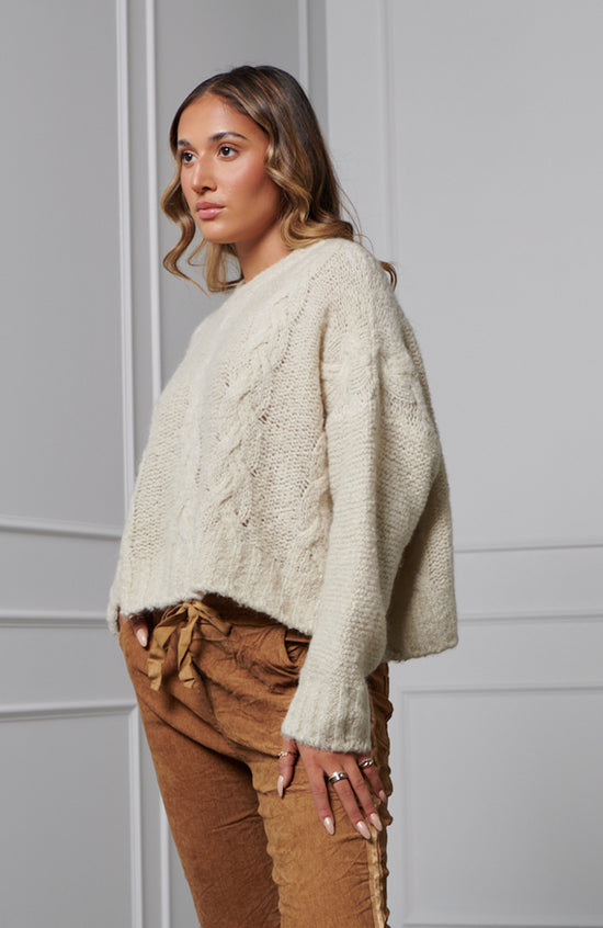 Carina Cable Knit - Cream