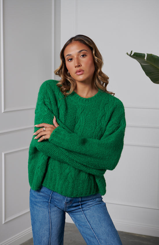 Carina Cable Knit - Emerald