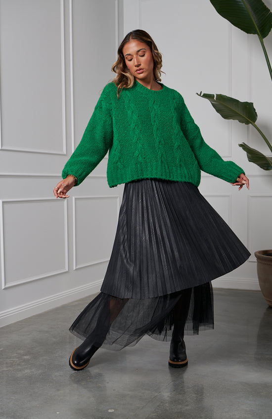 Carina Cable Knit - Emerald