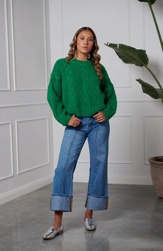 Carina Cable Knit - Emerald