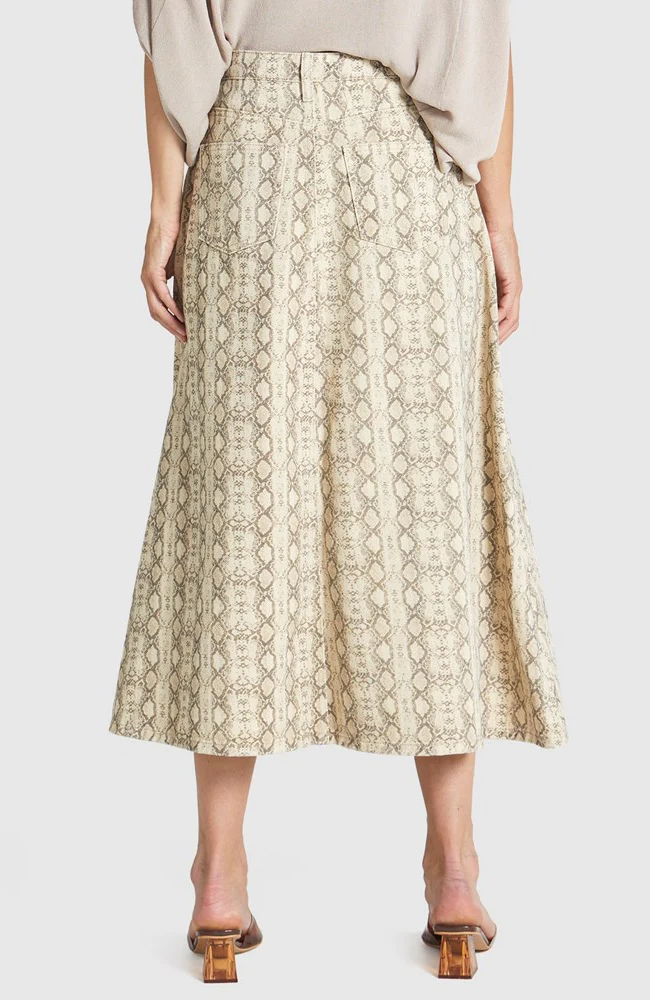 Chameleon Denim Skirt - Snake Skin
